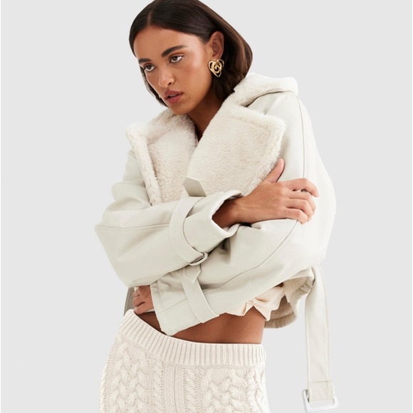BRAND NEW SHERPA WOOL Lioness Off Duty Cream Jacket- cropped - Picture 2 of 6